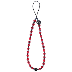 (123L) Белый крем непрозрачный блеск Стеклянные бусины черепа мобильные ремни, двухконусные, огнеупорный кирпич, 210 мм