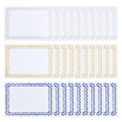 Mixed Color Diploma Certificate Paper, Blue Border, Letter Size Blank Paper, Office Products, Mixed Color, 39.7x21x0.3cm, 30sheets/set