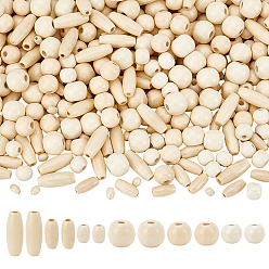 (52) Непрозрачная лаванда 480шт 6 стили окрашенные бусины из натурального дерева, разнообразные, разноцветные, 6~23x4~14 мм, отверстие : 2.5~4 мм, 80 шт / стиль