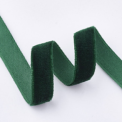 Vert Foncé Ruban de velours simple face, vert foncé, 3/8 pouce (9.5~10 mm), environ 50 yards / rouleau (45.72 m / rouleau)