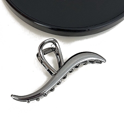 Черный Цвет Металла Сплав клипы коготь волос, аксессуары для волос для женщин и девочек, металлический черный , 125x50 мм