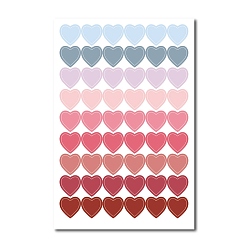 (52) Непрозрачная лаванда Градиентный цвет сердца клейкие бумажные наклейки, для скрапбукинга, дневник, планировщик, конверт и блокноты, разноцветные