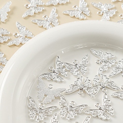 Бабочка Подвески из сплава , серебряные, бабочка, 24x17x2 мм