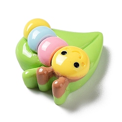 Разноцветный Кабошоны из непрозрачной смолы с милыми насекомыми, с эмалью, ошибка, красочный, 20.5x19.5x8 мм