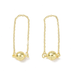 Золотой Латунная магнитная застежка с предохранительной цепочкой для троса, долговечный, без свинца и без кадмия, круглые, золотые, 98 мм