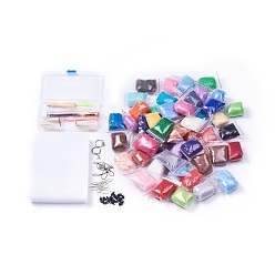 Mixed Color 50 Colors Wool Felt and Felting Needle Tool Sets, DIY Fun Doll Making and Needlework Spinning Craft, Mixed Color, 15x10x3cm