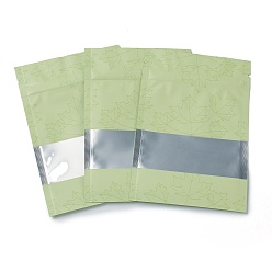 Hellgrün Wiederverschließbarer Plastikbeutel, Aufbewahrungsbeutel, selbstdichtender Beutel, Top-Dichtung, matt mit Ahornblattmuster, hellgrün, 12x8x0.2 cm, einseitige Dicke: 3.9 mil(0.1mm), ca. 95~100 Stk. / Beutel