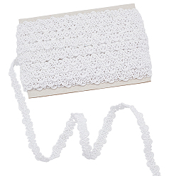 Белый 10m полиэстеровая плетеная кружевная лента, кружевная отделка в форме буквы S для штор, украшение одежды, белые, 3/8 дюйм (10 мм), около 10.94 ярдов (10 м) / карту