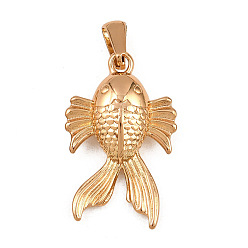 Golden 1Pc 304 Stainless Steel Pendants, Fish Charm, Golden, 28x18x7mm, Hole: 7x2.5mm