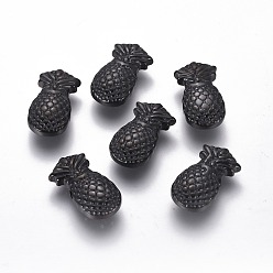 Electrophoresis Black 304 Stainless Steel Beads, Pineapple, Ion Plating(IP), Electrophoresis Black, 18.5x10x4.5mm, Hole: 1.6mm