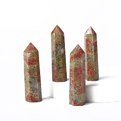 Унакит Башня из природного унакита, украшение для дома, исцеляющие каменные палочки, Декоры для медитации и терапии Рейки чакры, шестиугольная призма, 50~60 мм