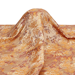 Sandy Brown Flower Pattern Polyester Fabric, Clothing Accessories, Sandy Brown, 760x0.4mm, 1m/pc