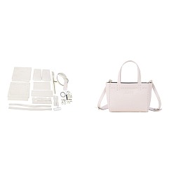 Желтая Старая Ткань  Набор сумок-шопперов своими руками, включая материалы сумки из искусственной кожи, прямоугольные, старое кружево, 150x230x80 мм