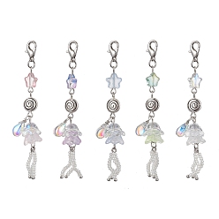 Античное Серебро Медузы, стеклянные бусины, подвески, украшения, Плоские круглые резные вихревые бусины из сплава в тибетском стиле и застежки-когти из цинкового сплава, античное серебро, 75 мм