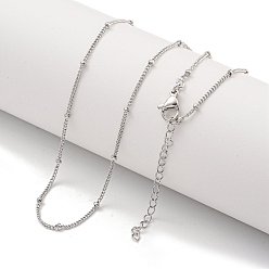 Platinum Round Brass Curb Chain Necklaces for Women, Platinum, 18.03 inch(458mm)