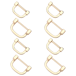 Light Gold 8Pcs 2 Style Alloy D Rings, Buckle Clasps, for Webbing, Strapping Bags, Garment Accessories, Light Gold, 24x37x6mm, 4pcs