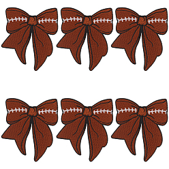 Кокосово-Коричневый Полиэстеровые нитки для вышивки, пришивание/приутюживание заплаток, аппликации из ткани, регби-бантик, кокосового коричневый, 75x78x1.5 мм