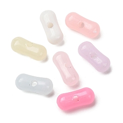 (52) Непрозрачная лаванда Пластиковые шарики, имитация стиля желе, рис, разноцветные, 9.5x4 мм, отверстие : 1.5 мм, Около 6250 шт / 500 г