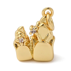 Настоящее золото 18K Латунные микро проложить кубического циркония подвески, прелести салата, с целью перехода в кольце, долговечный, без кадмия и без свинца, стойки покрытие, реальный 18 k позолоченный, 14.5x12x6 мм, отверстие : 3 мм