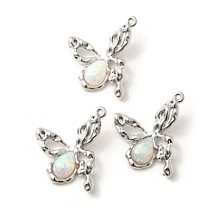 Платина Подвески из смолы, бабочка, со сплавочной фурнитурой, стойки покрытие, без свинца, без кадмии и без никеля, платина, 30.5x28x6 мм, отверстие : 1.2 мм