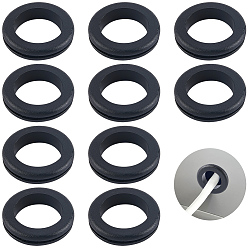 Black 12Pcs Rubber Environmental Protection Two-sided Protective Coil, Black, 41x11mm, Inner Diameter: 25mm