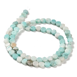 Medium Turquoise Natural Dolomite Beads Strands, Dyed, Hexagon, Medium Turquoise, 7x6x3mm, Hole: 1.2mm, about 66pcs/strand, 16.34 inch(41.5cm)