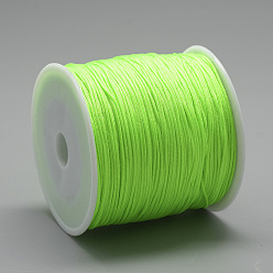 Lawn Green Nylon Thread, Chinese Knotting Cord, Lawn Green, 0.8mm, about 109.36 yards(100m)/roll