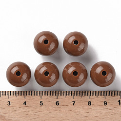 Camel Opaque Acrylic Beads, Round, Camel, 16x15mm, Hole: 2.8mm, about 220pcs/500g