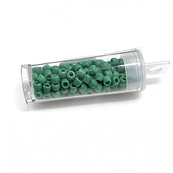 Средний Морско-зеленый Непрозрачные 8/0 стеклянные бусины, круглые, средний морской зеленый, 8/0, 3.5~4x3 мм, Около 300 шт / 10 г