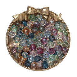 (52) Непрозрачная лаванда 50шт 1 набор стеклянных бусин, прозрачный, круглые, граненые, разноцветные, 9.5~10x9 мм, отверстие : 1.6 мм