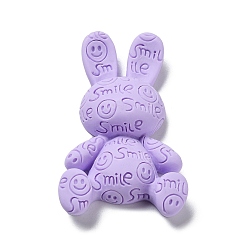 Лиловый Непрозрачные кабошоны из смолы, форма кролика, сирень, 48x29x9 мм