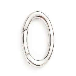 Stainless Steel Color Tarnish Resistant 304 Stainless Steel Spring Gate Rings, Oval Rings, Stainless Steel Color, 9 Gauge, 28x16x3mm, Inner Diameter: 21x10mm