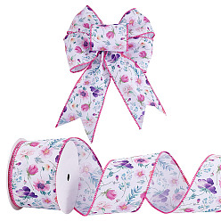 Цветок Лента из мешковины, для аксессуаров для одежды, украшение подарка, цветок, 2-5/8 дюйм (65.5 мм), около 9.84 ярдов (9 м) / рулон