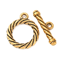 Античное Золото Застежка тоггл из сплава, твист, античное золото , Кольцо: 24.5x20.5x3.5 mm, отверстие : 1.8 мм, бар: 8.5x26x4 mm, отверстие : 2 мм