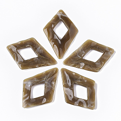 Верблюжий Акриловые большие подвески, Стиль имитация драгоценных камней, воздушный змей, верблюжие, 59x39x5.5 мм, Отверстие : 2 мм , около 135 шт / 500 г