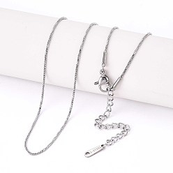 Нержавеющая Сталь Цвет 1мм 304 из нержавеющей стали змея цепи ожерелья, не тускнеет, цвет нержавеющей стали, 15.75 дюйм (40 см)