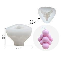 Белый Diy пузырь треугольная свеча силиконовые формы, для изготовления ароматических свечей 3d, белые, 8.6x8.4 см