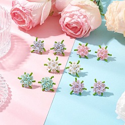 (52) Непрозрачная лаванда 304 серьги из нержавеющей стали, со стеклянными бусинами, колпачками из искусственного жемчуга и нейлоновой проволокой, цвет нержавеющей стали, разноцветные, 22x21.5 мм