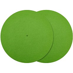 Зеленый лайм Фетровые подложки для компакт-дисков, коврики для пластинок, плоско-круглые, зеленый лайм, 295x3 мм, отверстие : 7 мм