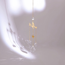 Witch Каплевидные стеклянные ловцы солнца, металлические подвесные украшения на хэллоуин, создатель радуги, для украшения сада и дома, ведьма, 390~440 мм