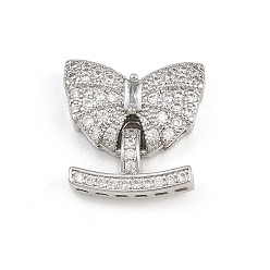 Платина Латунное микропейв, прозрачный кубический цирконий, складные застежки, бантом, платина, 18 мм