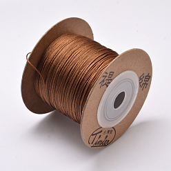Coconut Brown Eco-Friendly Dyed Nylon Threads, String Threads Cords, Coconut Brown, 0.4mm, about 164.04 yards(150m)/roll