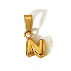 Letter N Амулеты из нержавеющей стали, золотые, буквенное очарование с инициалами, Письмо N, 10x6 мм