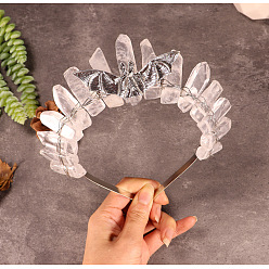 Хрусталь Резинки для волос из натуральных кристаллов кварца, резинки для волос в виде короны летучей мыши, для женщин девушек, 350x150 мм