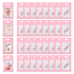 Pink 160 шт. пластиковые пакеты с застежкой-молнией «инь-ян» и видимым окошком, прямоугольные, розовые, 9.7x5.9x0.15 см, односторонняя толщина: 3.1 мил(0.08мм)