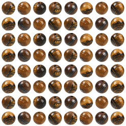 Тигровый глаз 100 шт. круглые бусины из натурального тигрового глаза, 6 мм, отверстие : 1 мм