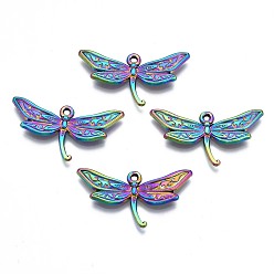 Rainbow Color Подвески из сплава цвета радуги, без кадмия, без никеля и без свинца, стрекоза прелести, 17x31.5x2.5 мм, отверстие : 1.2 мм