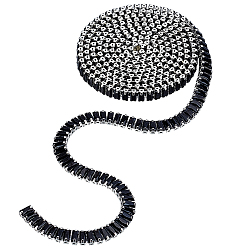 Платина Латунные цепочки с микропаве из черного кубического циркония, несварные, платина, 6x2.5 мм