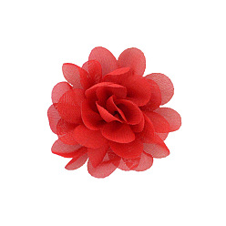 Rot Handgefertigte gewebte Ornament-Accessoires, 3d Blume aus Chiffonstoff, rot, 50 mm