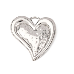 Нержавеющая Сталь Цвет Кованые 304 подвески из нержавеющей стали, сердце, цвет нержавеющей стали, 42x40x3 мм, отверстие : 7x7.5 мм